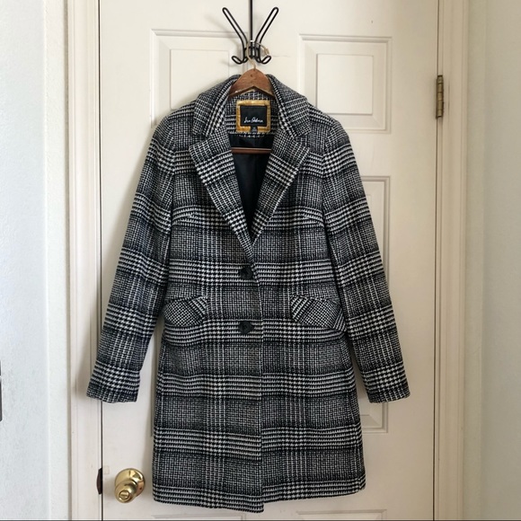 Sam Edelman Two Button Houndstooth Plaid Long Blazer Coat - Picture 2 of 4